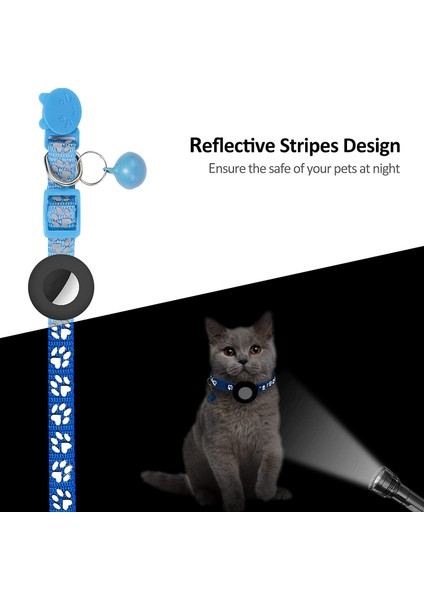 Kedi Yaka, Elma Hava Etiketi Için Güvenlik Tokası ve Çan ile Kedi Yaka, 3/8 Inç Genişliğinde Yansıtıcı Kedi Yakalı Mavi (Yurt Dışından) fırsatları