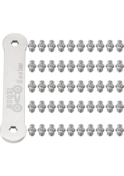 Muqzi 50PCS Pedal Cıvataları Mtb Yol Bisiklet Pedalı Sabit Vida Saplamaları Kıvrık Olmayan Pin Pedalları Anahtar Aracı ile Parçalar (Yurt Dışından) modelleri