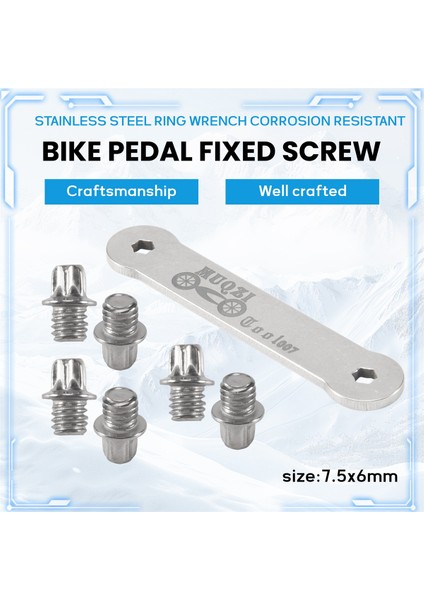 Muqzi 50PCS Pedal Cıvataları Mtb Yol Bisiklet Pedalı Sabit Vida Saplamaları Kıvrık Olmayan Pin Pedalları Anahtar Aracı ile Parçalar (Yurt Dışından) fırsatları