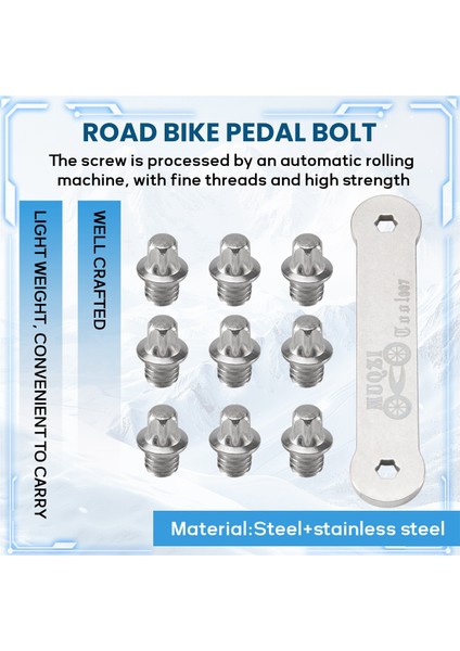 Muqzi 50PCS Pedal Cıvataları Mtb Yol Bisiklet Pedalı Sabit Vida Saplamaları Kıvrık Olmayan Pin Pedalları Anahtar Aracı ile Parçalar (Yurt Dışından) indirimleri