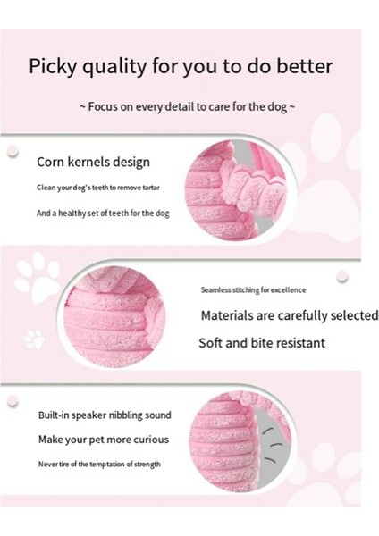 Diş Çıkarma Çubuğu Kauçuk Isırık Dirençli Ses Köpek Oyuncak Dayanıklı Köpek Oyuncak Her Boyutta Köpek, Pembe ve Bej (Yurt Dışından)