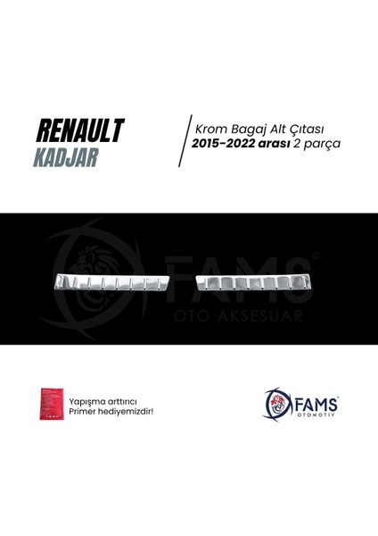 Renault Kadjar 2015-2022 Arası Bagaj Iç Eşik Koruma 2 Prç. P.çelik Parlak fiyatları