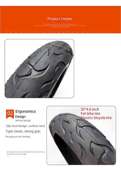 20X4.0 Inç Dış Tüp Snowmobile Atv Elektrikli Bisiklet Lastikleri Genişletilmiş Iç ve Dış Lastikler (Yurt Dışından)