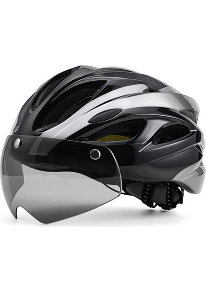 Bisiklet Kaskı, Arka Lamba Gözlükleri ile Bisiklet Kaskı, Yetişkin Erkekler Için Ayarlanabilir Dağ Bisiklet Kaskı Gri (Yurt Dışından)