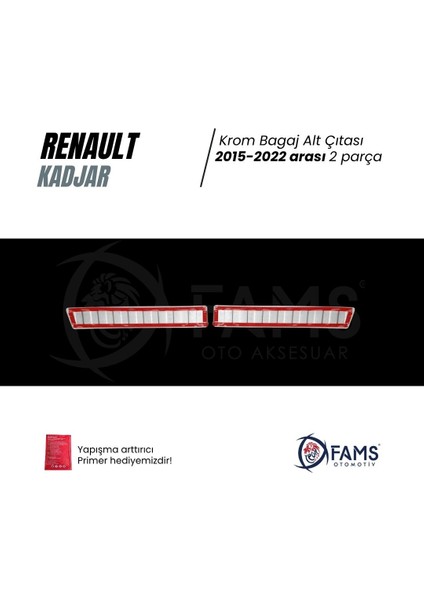 Renault Kadjar 2015-2022 Arası Bagaj Iç Eşik Koruma 2 Prç. P.çelik Taşlı modelleri