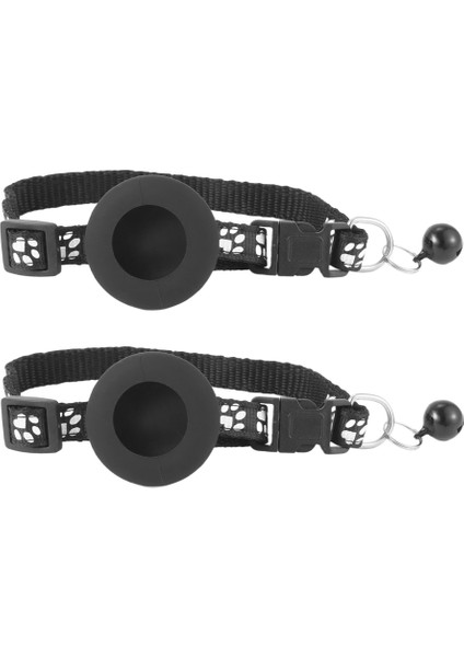 2 Paketi Kedi Yaka, Hava Etiketi Için Güvenlik Tokası ve Elma Havası Için Çıkarılabilir Çan ile Küçük Evcil Hayvan Yaka Siyah (Yurt Dışından)