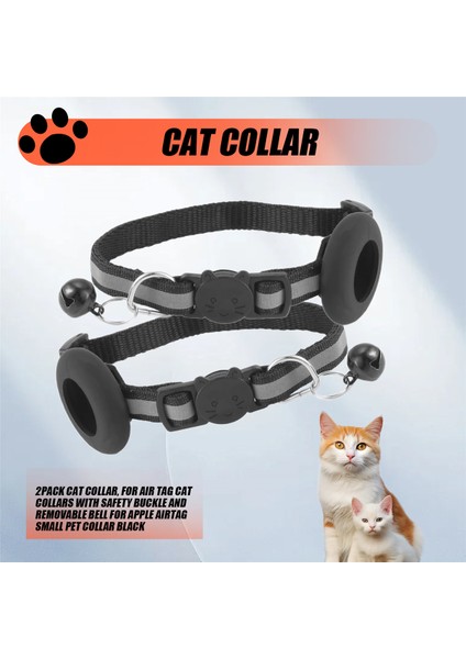 2 Paketi Kedi Yaka, Hava Etiketi Için Güvenlik Tokası ve Elma Havası Için Çıkarılabilir Çan ile Küçük Evcil Hayvan Yaka Siyah (Yurt Dışından) fırsatları
