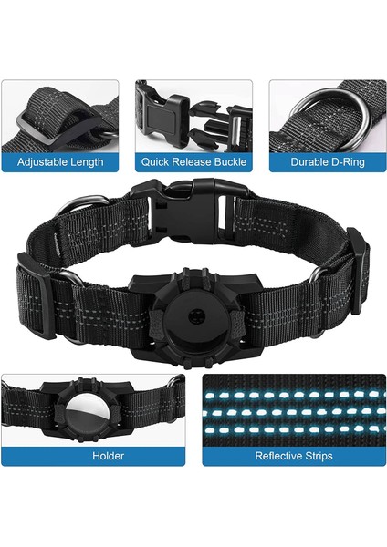 Köpek Yakası, Yansıtıcı Hava Etiketi Apple Hava Etekleri Için Köpek Yakası - Ayarlanabilir Dayanıklı Ağır Hizmet Tipi Köpek Yaka Siyah (Yurt Dışından) fiyatları