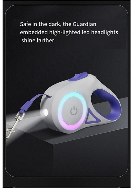 3 Metre LED El Feneri Pet Tasma Geri Çekilebilir Işıklı Gece Açık Hava Yürüyüş Slip Soy Sarf Malzemeleri, C (Yurt Dışından) modelleri