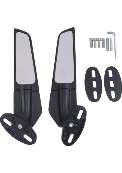 2 Adet Değiştirilmiş Motosiklet Dikiz Aynaları Rüzgar Kanadı Ayarlanabilir Dönen Yan Aynalar Honda Yamaha Ninja 250 300 400 (Yurt Dışından)