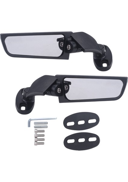 2 Adet Değiştirilmiş Motosiklet Dikiz Aynaları Rüzgar Kanadı Ayarlanabilir Dönen Yan Aynalar Honda Yamaha Ninja 250 300 400 (Yurt Dışından) modelleri