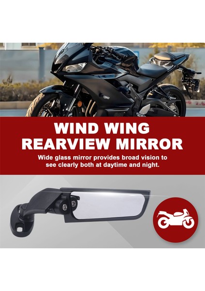 2 Adet Değiştirilmiş Motosiklet Dikiz Aynaları Rüzgar Kanadı Ayarlanabilir Dönen Yan Aynalar Honda Yamaha Ninja 250 300 400 (Yurt Dışından) fırsatları