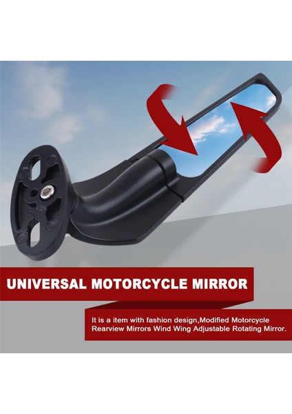 2 Adet Değiştirilmiş Motosiklet Dikiz Aynaları Rüzgar Kanadı Ayarlanabilir Dönen Yan Aynalar Honda Yamaha Ninja 250 300 400 (Yurt Dışından) indirimleri