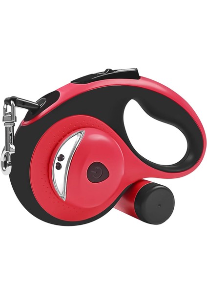 Atık Torbası Dağıtıcı ve El Feneri ile Geri Çekilebilir Köpek Tasması, 110LBS Kırmızı&#39;ya Kadar Küçük Orta Köpek Için 26FT Köpek Tasması (Yurt Dışından)