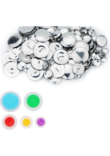 100PCS Düğmesi Kapakları, 5 Farklı Boyutlu Düğmeli Kapak Düğmesi ve Kendi Düğmenizi Yapmak Için Araçlar (Yurt Dışından)