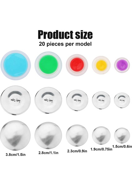 100PCS Düğmesi Kapakları, 5 Farklı Boyutlu Düğmeli Kapak Düğmesi ve Kendi Düğmenizi Yapmak Için Araçlar (Yurt Dışından) modelleri