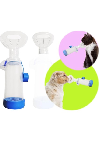 Evcil Hayvanlar Için 2 Maskeli Inhaler Ara Parçası, Yuvarlak Şekil Silikon Maskesi, Aerosol ile Mdı Için Inhaler Aralayıcısı (Yurt Dışından)