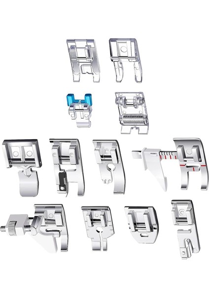 12PCS Presser Ayak Kiti, Straigh Ayak, Silindir Ayak, Dikiş Makinesi Ayak Presler Ayakları Dikiş Makineleri Için Set (Yurt Dışından)