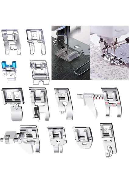 12PCS Presser Ayak Kiti, Straigh Ayak, Silindir Ayak, Dikiş Makinesi Ayak Presler Ayakları Dikiş Makineleri Için Set (Yurt Dışından) fiyatları