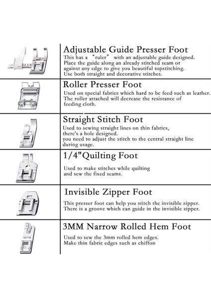 12PCS Presser Ayak Kiti, Straigh Ayak, Silindir Ayak, Dikiş Makinesi Ayak Presler Ayakları Dikiş Makineleri Için Set (Yurt Dışından) fırsatları