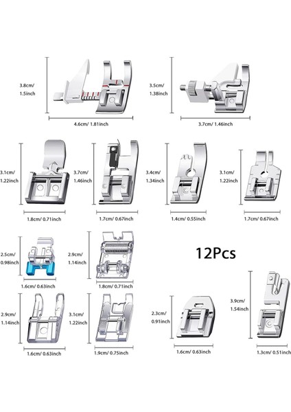 12PCS Presser Ayak Kiti, Straigh Ayak, Silindir Ayak, Dikiş Makinesi Ayak Presler Ayakları Dikiş Makineleri Için Set (Yurt Dışından) indirimleri