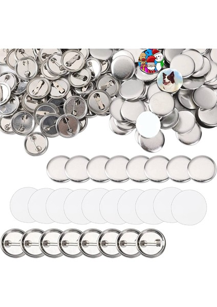 600 Pcs Boş Düğme Yapımı Malzemeleri 25MM/1INCH Geri Düğme Pin Yapma Kit Metal Rozet Parçaları Düğme Makinesi Için (Yurt Dışından)