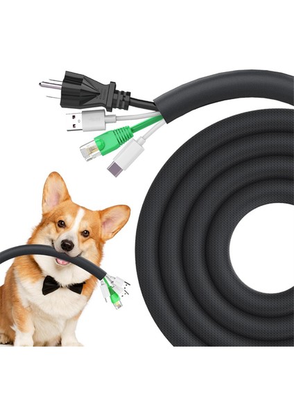 Köpek ve Cat Cord Koruyucusu 10FT, Kablo Korusu Yönetimi Için Kablo Kılıfı, Kabloları 1 Inç Çiğneyen Evcil Hayvanlardan Korur (Yurt Dışından) fiyatları