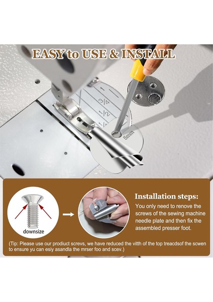 Yükseltilmiş Evrensel Dikiş Hemming Ayağı Seti 8 Boyutlar Hemming Ayakları [3-10MM] Ev Için Endüstriyel Dikiş Makineleri (Yurt Dışından) fırsatları