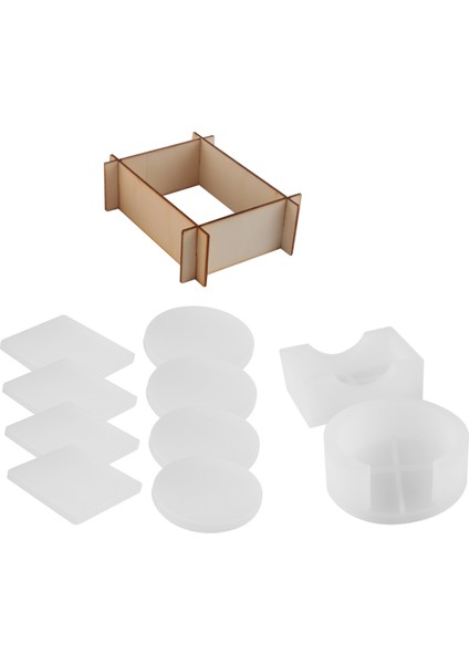 Reçine Döküm Için Silikon Coaster Kalıpları, 8 Adet Coaster ve 2 Pc Tutucu Kalıp Dahil Dahil (Yurt Dışından) modelleri
