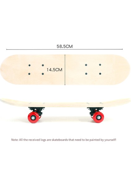 58.5cm Kaykay Güverte Akçaağaç Paten Tahtası Boş Yetişkinler Çocuklar Diy Elle Boyanmış Dekoratif Tahta Çift Rocker (Yurt Dışından) fırsatları