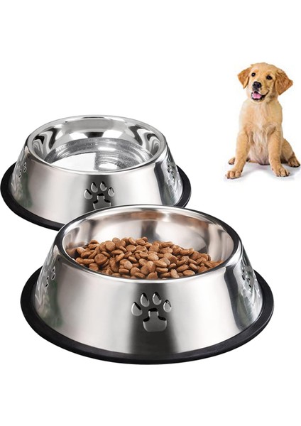 2 Adet Paslanmaz Çelik Köpek Kaseleri, Köpek Besleme Kaseleri, Kauçuk Tabanlı Köpek Plakası Kaseleri (Xl) (Yurt Dışından) fiyatları