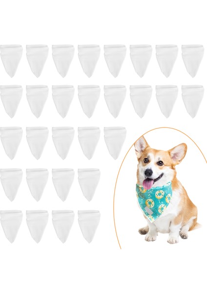 30 Adet Süblimasyon Boş Pet Bandana Isı Transferi Yıkanabilir Dıy Üçgen Köpek Eşarpları Önlükler Köpekler Için Kerchief Puppy Cats (Yurt Dışından)