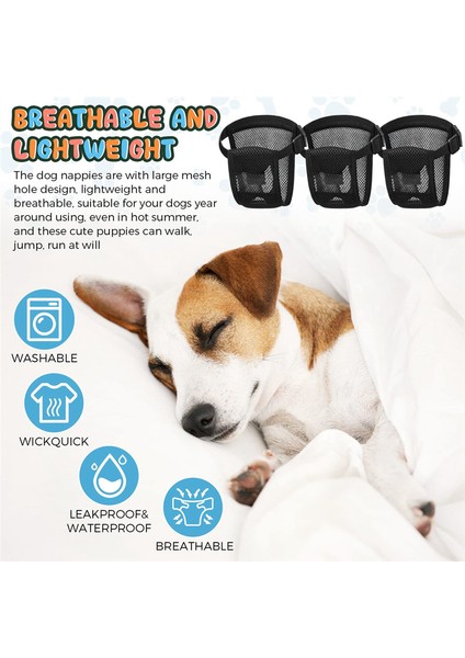 3pcs 9 Pamuklu Pamalı Köpek Çocuk Bezi, Sürtükler Için Yıkanabilir Koruyucu Pantolon Yıkanabilir Koruyucu Pantolon (Xl) (Yurt Dışından) indirimleri