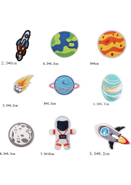 Yamalarda Demir 26 Pcs Planet Astronot Diy Dik Dekorasyon Aplikes Çıkartmaları Giysiler, Sırt Çantası, Onarımı Onarın Delik Çubuğu (Yurt Dışından) indirimleri