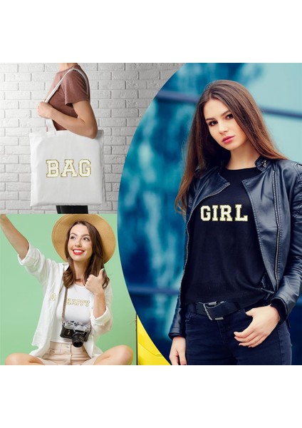 26 Parça Kendi Kendinden Yapışkan Şenil Harf Yamaları Varsity Mektup Yamaları A-Z Glitter Demir Alfabe Yamaları Beyaz (Yurt Dışından) modelleri