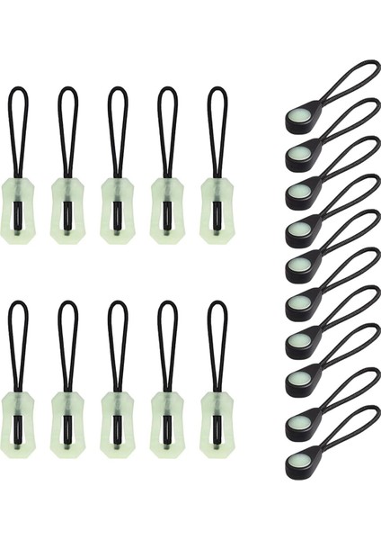 20 Pcs Kendinden Parlak Fermuar Çeker, Fermuar Çekme Kafası Karanlıkta Parıltı Açık Hava Dağcılık Kampı Için (Yurt Dışından)