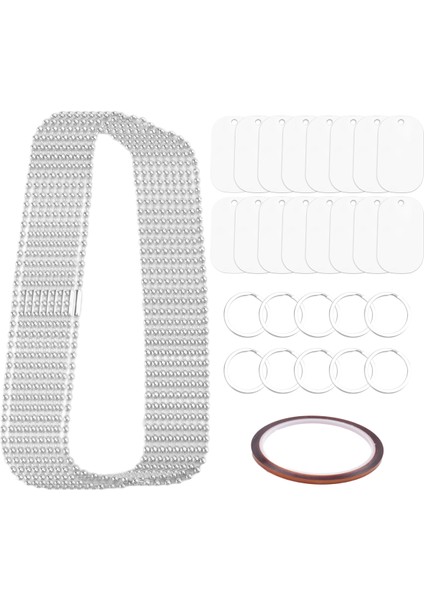 44PCS Süblimasyon Damgalama Boş Alüminyum Köpek Etiketleri, Zincir Kolye Zinciri Anahtar Halkaları ile Pet Kimliği Için Isı Bant, Kolye (Yurt Dışından)