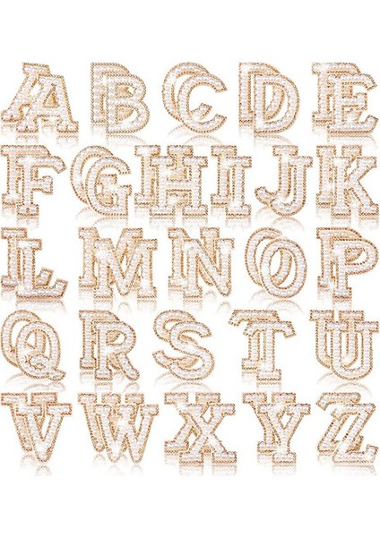 Inci Rhinestone Mektup Yamaları A-Z Bling Rhinestone Mektup Çıkartmaları Glitter Rhinestone Alfabe Aplike Mektup Çıkartma (Yurt Dışından)