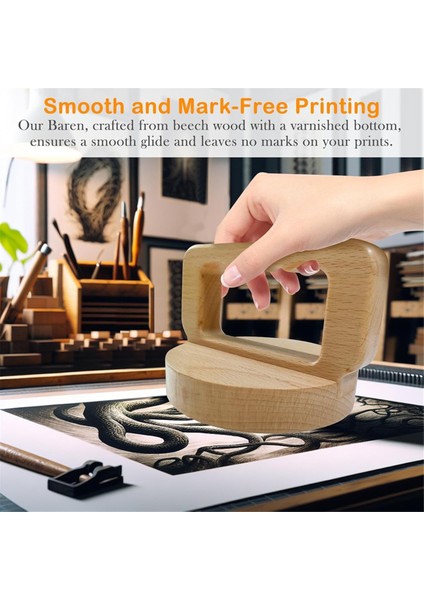 Ahşap Blok Baskı Yapımı Rahat Ergonomik Saplı 2'li Paket (Yurt Dışından) indirimleri