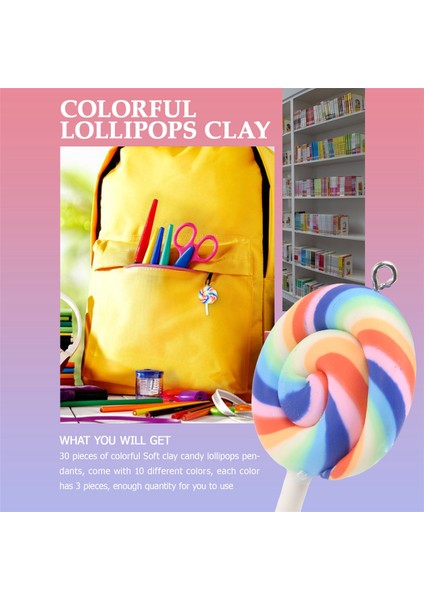 Renkli Lollipops Kil Kolye Şeker Lolipop Dıy El Yapımı El Sanatları (30 Adet) (Yurt Dışından) modelleri
