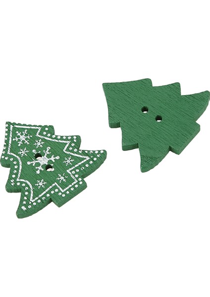 25PCS Noel Ağacı Şekil Dekor Süslemesi Ahşap Düğmeleri Dikiş Notları Için Iki Delikli (Yurt Dışından) fiyatları