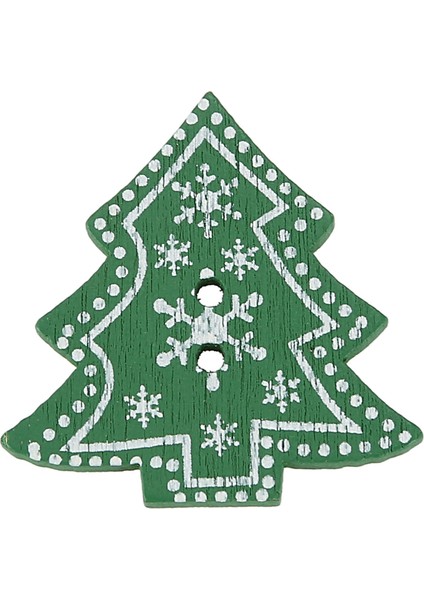 25PCS Noel Ağacı Şekil Dekor Süslemesi Ahşap Düğmeleri Dikiş Notları Için Iki Delikli (Yurt Dışından) modelleri