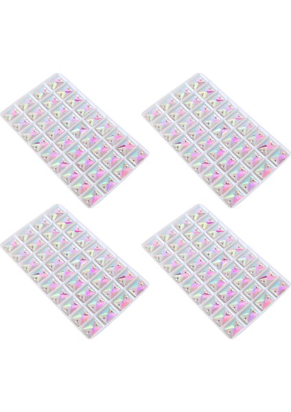 Taş Kristal Üzerine Kare Dikişli Ab Renkli Giysi Dikiş Cam Boncuklar Düz Back 2 Delik Elbise Yapım 10X14MM (Yurt Dışından)