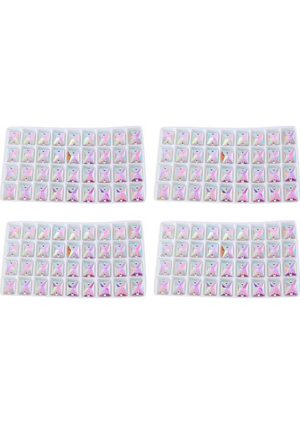 Taş Kristal Üzerine Kare Dikişli Ab Renkli Giysi Dikiş Cam Boncuklar Düz Back 2 Delik Elbise Yapım 10X14MM (Yurt Dışından) fiyatları