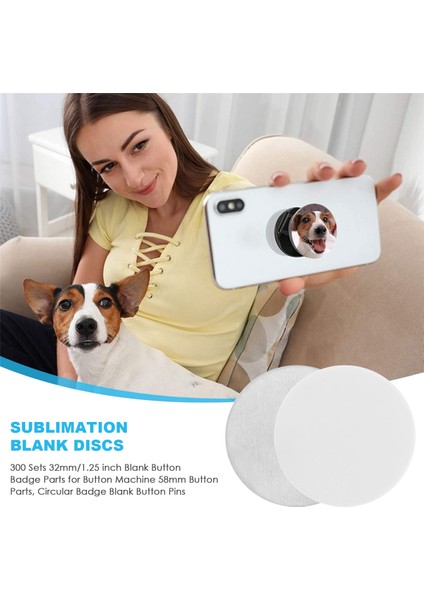 300 Set 32MM/1.25 Inç Boş Düğme Rozeti Parçaları Düğme Makinesi Için 58MM Düğme Parçaları, Dairesel Rozet Boş Düğme Pimleri (Yurt Dışından) fırsatları