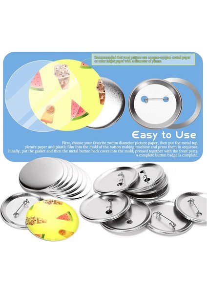 80 Set 58MM/2.25 Inç Metal Düğme Parçaları Düğme Makinesi Yuvarlak Pim Üreticisi Için Malzeme, Rozet Boş Düğme Pimleri Toplu (Yurt Dışından) fiyatları