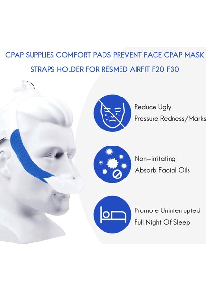 Cpap Malzemeleri Konfor Pedleri Yüz Cpap Maske Kayışları Tutucu Resmed Airfit F20 F30 (Yurt Dışından) modelleri