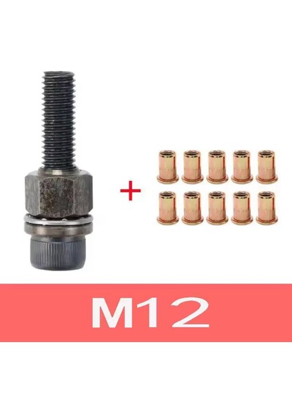 Manuel Perçin Vida Perçin Makinesi Perçin Somunu Alet Adaptörü 11 Adet M12 (Yurt Dışından) fiyatları