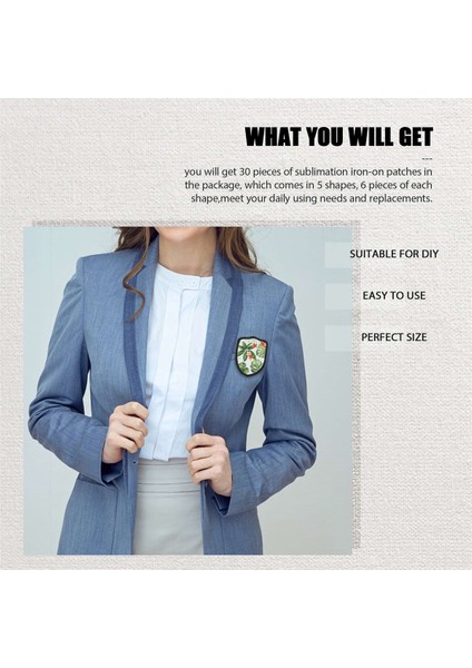 30 Adet Süblimasyon Demir Yamaları Kumaş, 5 Şekil Süblimasyon Boşlukları Yamalar Dıy El Sanatları Için Yamalar, Şapkalar (Yurt Dışından) indirimleri