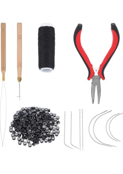 Saç Uzatma Aletleri Seti, Silikon Boncuklar, Pense, Rulo Dikiş Ipliği (Yurt Dışından)